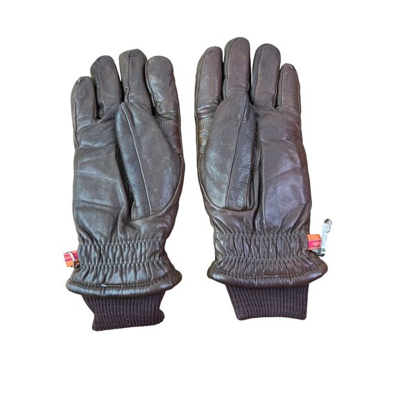 Vintage Kombi Gloves Brown Leather Beige MOD Retro Accessories - Picture 5 of 10